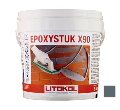 Затирочная смесь Litokol Epoxystuk X90 (ЛИТОКОЛ Эпоксистук Х90) C.15 (серый), 5 кг