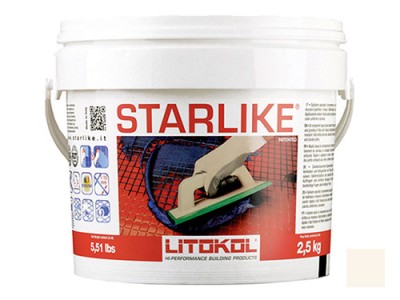 Litochrom Starlike затирочная смесь (Литокол Литохром Старлайк) C.270 (Bianco Chiaccio / Белый), 2,5 кг