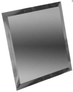 Квадратная зеркальная графитовая плитка с фацетом 10мм КЗГ1-01 - 180х180 мм