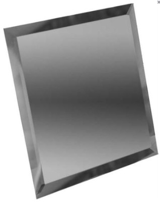 Квадратная зеркальная графитовая плитка с фацетом 10мм КЗГ1-02 - 200х200 мм