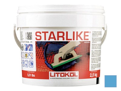 Litochrom Starlike затирочная смесь (Литокол Литохром Старлайк) C.390 (Artic Blu / Светло-голубой), 2,5 кг