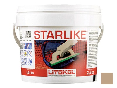Litochrom Starlike затирочная смесь (Литокол Литохром Старлайк) C.490 (Tortora / Серо-Бежевый), 2,5 кг