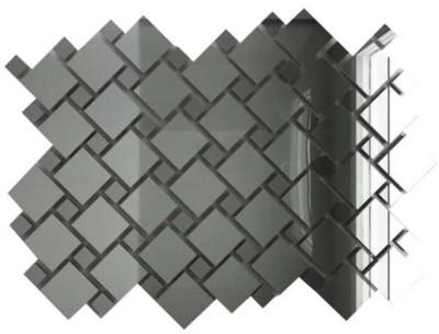 Мозаика зеркальная Серебро + Графит С70Г30 ДСТ с чипом 25х25 и 12х12/300 x 300 мм