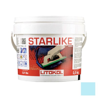 Litochrom Starlike затирочная смесь (Литокол Литохром Старлайк) C.530 (Azzurro Pastello / Голубой пастельный), 2,5 кг