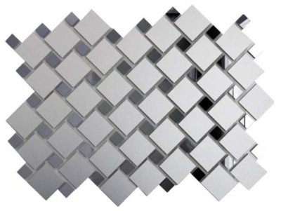 Мозаика зеркальная Серебро матовое + Графит См70Г30 ДСТ 25х25 и 12х12/300 x 300 мм