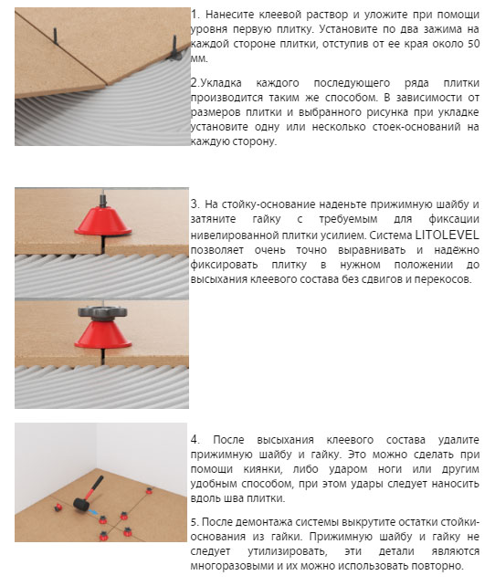 Система выравнивания плитки litolevel ведро 150 шт