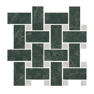 T038/SG6542 Декор Серенада мозаичный зелёный лаппатированный 32x32x0,9