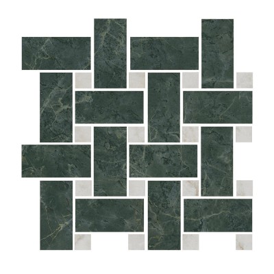 T038/SG6542 Декор Серенада мозаичный зелёный лаппатированный 32x32x0,9