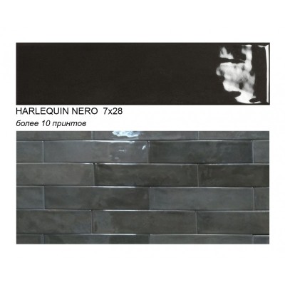 Керамогранит Ecoceramic Harlequin Nero 7x28