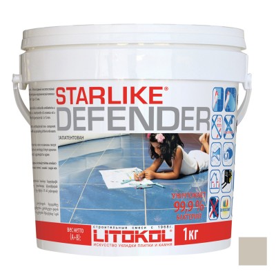 Starlike Defender затирочная смесь (Литокол Старлайк Дефендер) C.220 (Silver / Светло-серый), 1кг