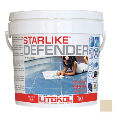 Starlike Defender затирочная смесь (Литокол Старлайк Дефендер) C.290 (Travertino / Бежевый), 1кг