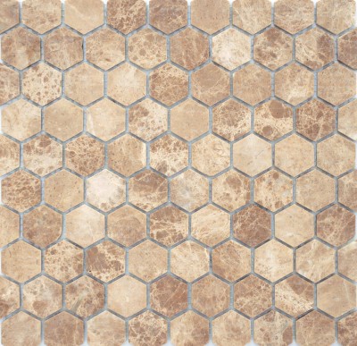 Мозаика Pietrine Hexagonal Emperador light MAT hex (18x30x6) 285x305