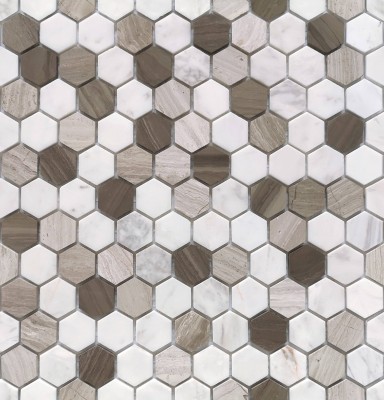 Мозаика Pietrine Hexagonal Pietra Mix 3 MAT hex (18x30x6) 285x305