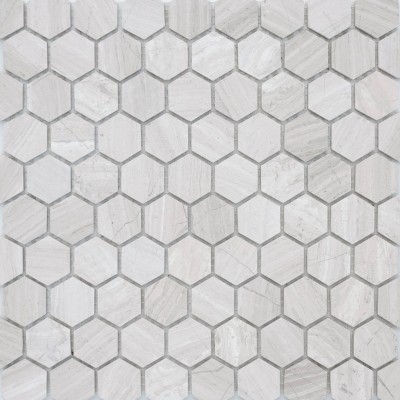 Мозаика Pietrine Hexagonal Travertino silver MAT hex (18x30x6) 285x305