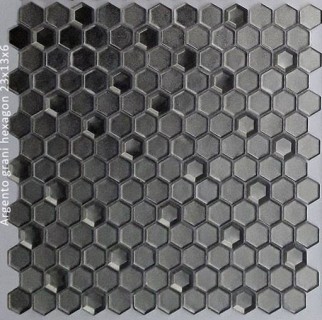 Мозаика Alchimia Argento grani hexagon (13x23x6) 300x300