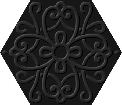 Керамогранит ITT Ceramic Flora Hexa Black 23,2x26,7