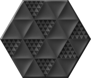Керамогранит ITT Ceramic Malmo Hexa Black (4 вариации рисунка) 23,2x26,7