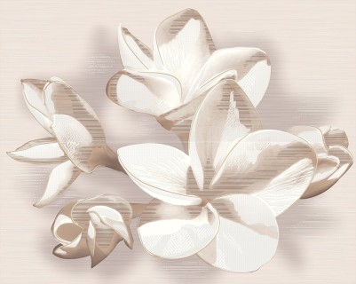 Панно Azori Amati Plumeria Beige (2 шт) 50,5x40,2