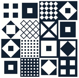 B152 Twenty Blues Mix Rett 20x20