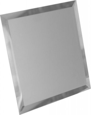 КЗС1-01 Квадратная зеркальная серебряная плитка с фацетом 10 мм 18Х18