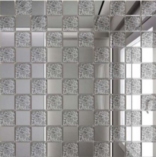 Мозаика зеркальная Серебро + Хрусталь С50Х50 ДСТ 25 х 25/300 x 300 мм