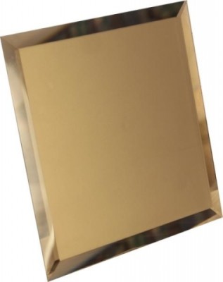КЗБ1-01 Квадратная зеркальная бронзовая плитка с фацетом 10 мм 18Х18