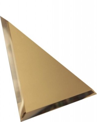 ТЗБ1-01 Треугольная зеркальная бронзовая плитка с фацетом 10 мм 18Х18