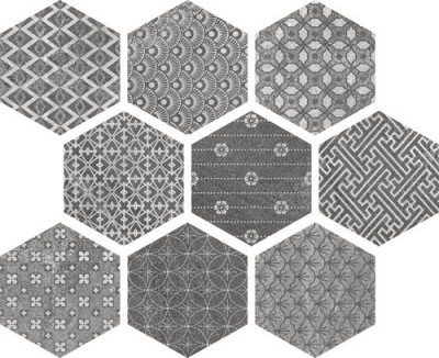 Soft Hexagon Kendo Mix Grey 23x26