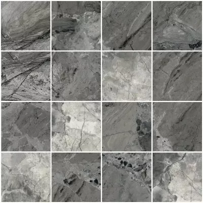 Vitra MarbleSet Мозаика Иллюжн Темно-серый Лаппато R9 Ректификат 7.5х7.5