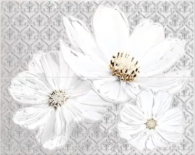 Панно Azori Sfumato Grey Floret (2 шт) 50,5x40,2