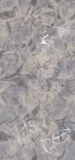Керамогранит Meissen Floresta 17647 цветы синий ректификат 60x120