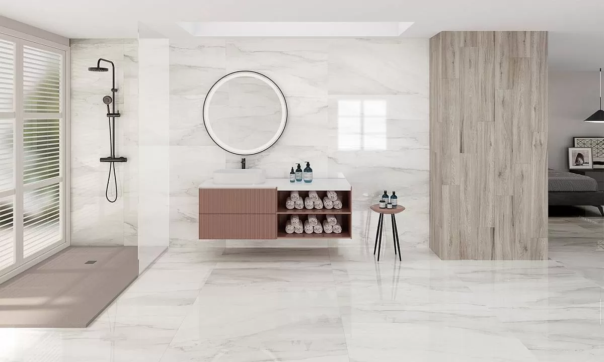 Плитка Azulev Bianco Delicatto в интерьере