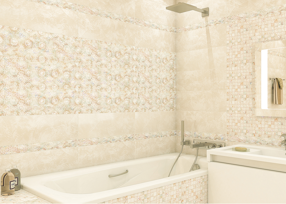 Плитка AltaCera Fresco в интерьере ванной комнаты
