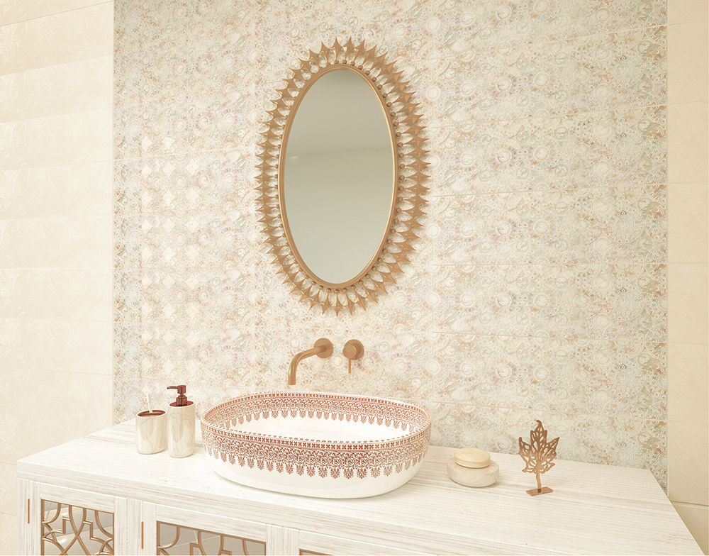 Плитка AltaCera Fresco в интерьере ванной комнаты
