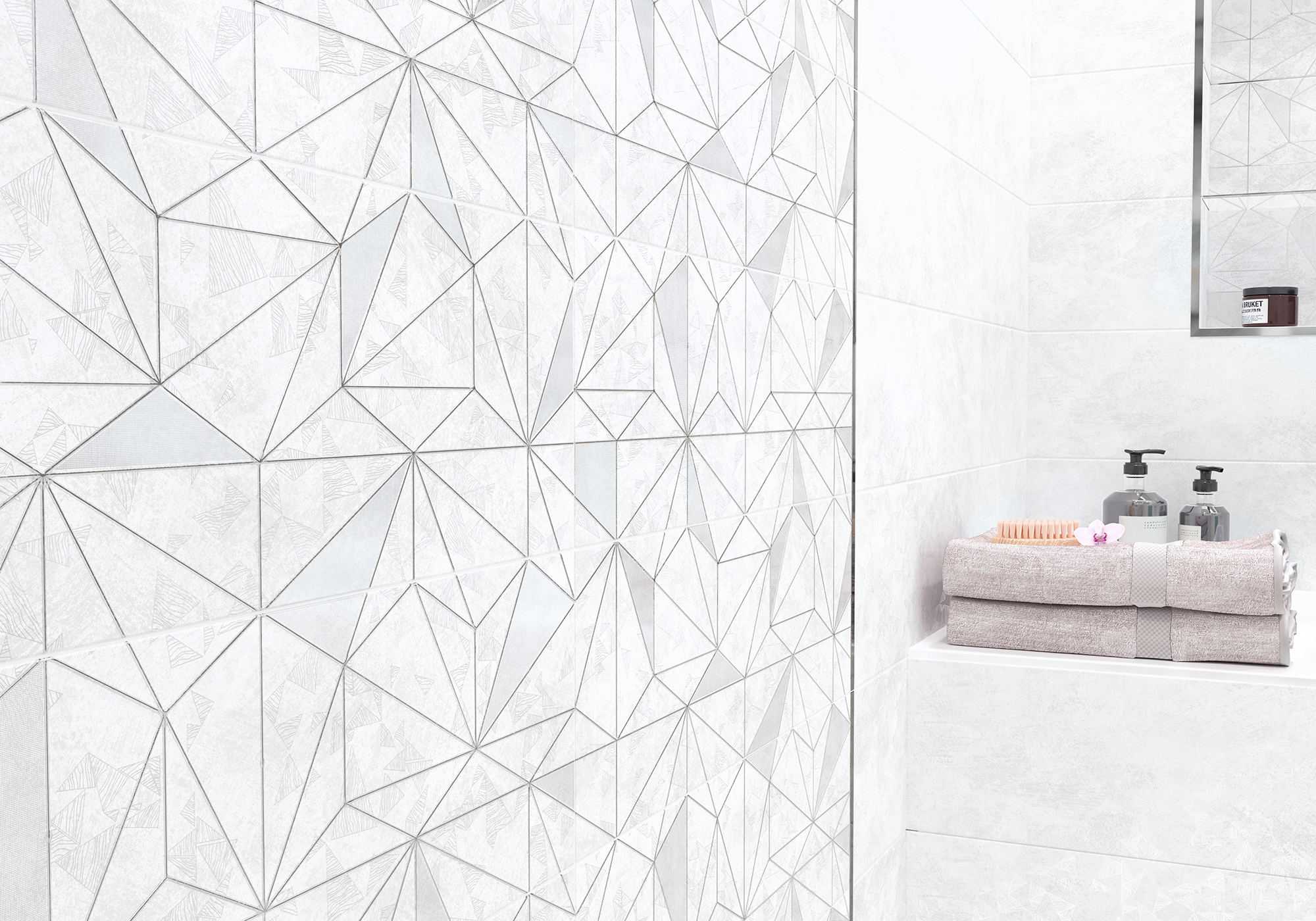 Плитка AltaCera Smart в интерьере ванной комнаты
